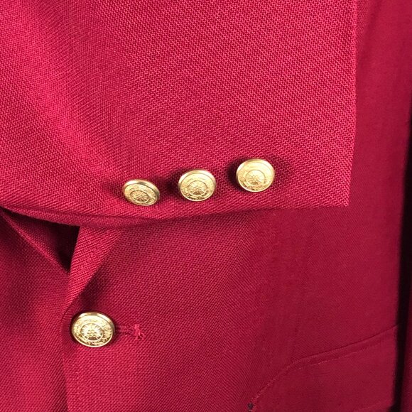 Vintage Edwards Red Blazer — Made in USA | Gold Crest Buttons | Heritage - Picture 8 of 14